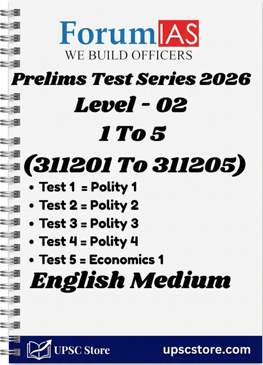 (Set) Forum IAS PT Test Series 2026 Level - 2 - Test 1 (311201) To Test 5 (3111205) - Eng Medium - Xerox
