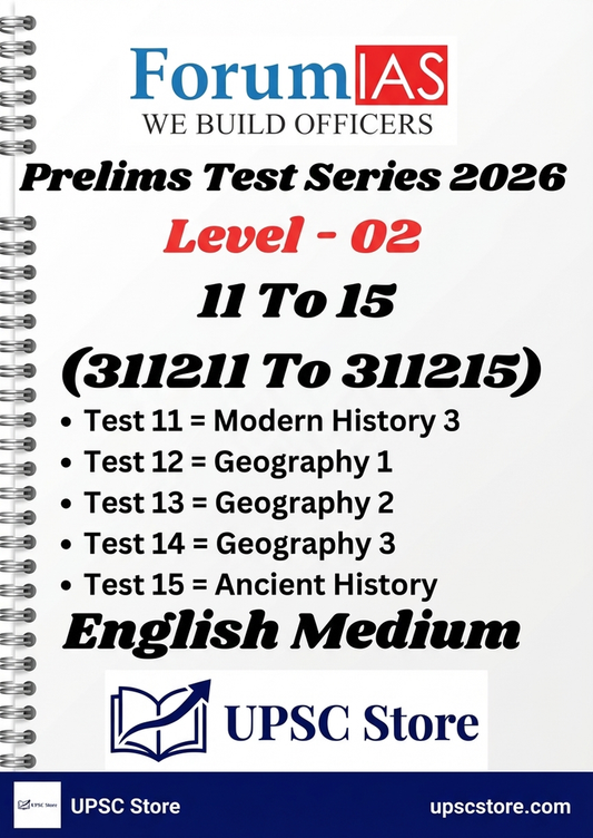 (Set) Forum IAS PT Test Series 2026 Level - 2 - Test 11 (311211) To Test 15 (3111215) - Eng Medium - Xerox