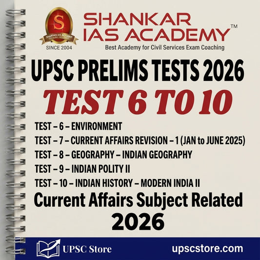 (Set) Shankar IAS PT Test Series 2026 - Test 6 To Test 10 - Eng Medium - Xerox