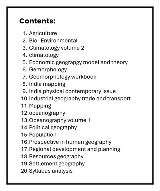Alok Ranjan Geography Optional Notes 2024-25 | 20 Booklets | Hindi Medium | UPSC Study Material