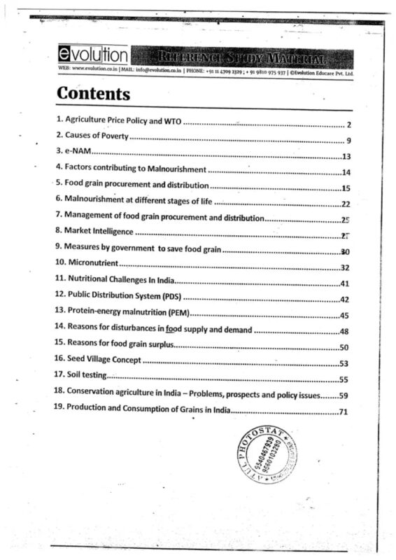 Evolution Agriculture Optional Notes 2025-26 | 11 Booklets | English Medium | UPSC Study Material
