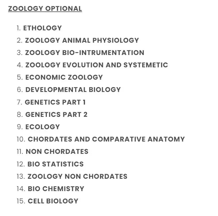 Evolution IAS Zoology Notes 2025-26 | 16 Booklets | English Medium | UPSC Study Material