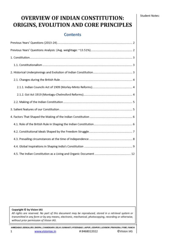 Vision IAS GS 2026-27 | 56 Booklets | UPSC Notes Study Material