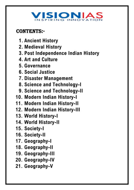 Vision IAS General Studies Notes 2025-26 | 46 Booklets | English Medium | UPSC Study Material