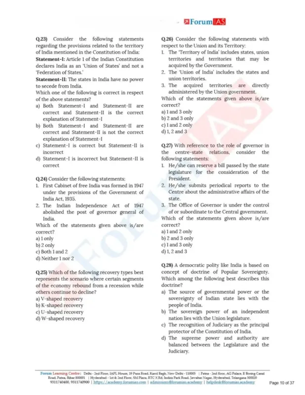Forum IAS General Studies Prelims Test Series 2026-27 | 48 Booklets | English Medium | UPSC Study Material