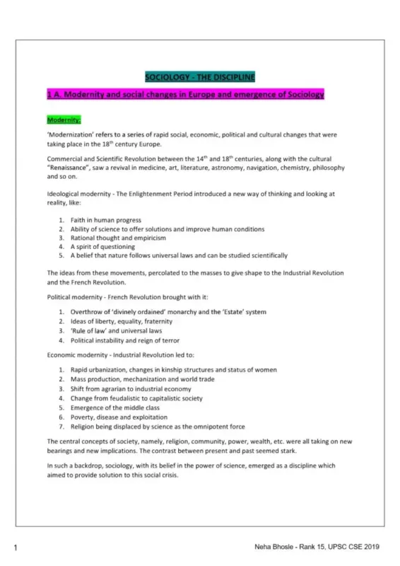 Neha Bhosle Sociology Notes 2025-26 | 2 Booklets | English Medium | UPSC Study Material