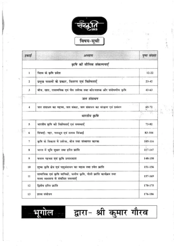 Sanskriti IAS Geography Optional Notes 2025-26 | 10 Booklets | Hindi Medium | UPSC Study Material