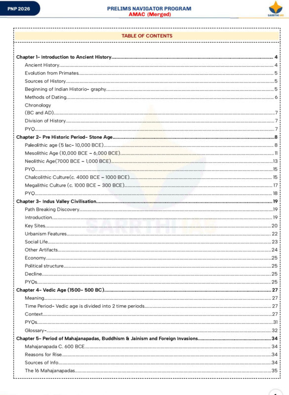 Sarrthi IAS Prelims Navigator Program Ancient Medieval Art Culture Notes 2026-27 | 1 Booklet | English Medium | UPSC Study Material