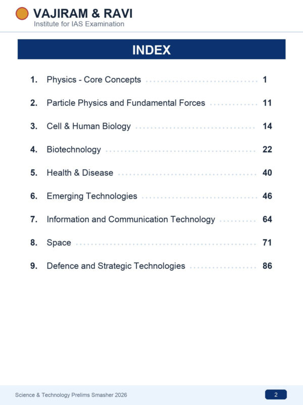 Vajiram and Ravi Science and Technology Prelims Smasher Notes 2025-26 | 1 Booklet | English Medium | UPSC Study Material