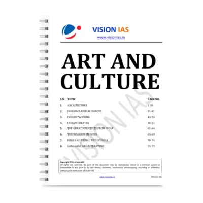 Vision IAS Art and Culture Notes 2025-26 | 8 Booklets | English Medium | UPSC Study Material